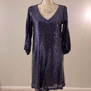NEW Lulu’s Navy Blue Sequence Cocktail Dress